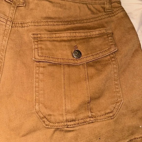 JESSICA SIMPSON INFINITELY IGH WAISTED BROWN KAHKI BUTTON FLY 4 POCKET SHORTS 6 - Picture 5 of 11